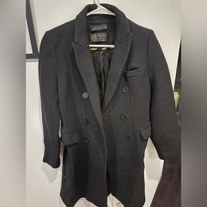 Zara black women’s pea coat.